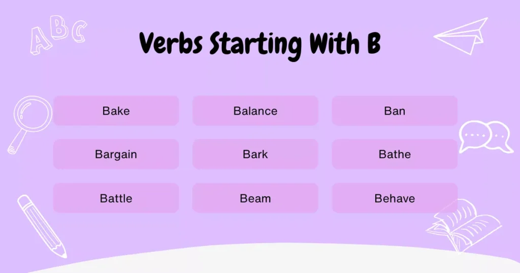 Verbs That Start With B