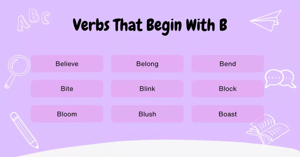 Verbs With B