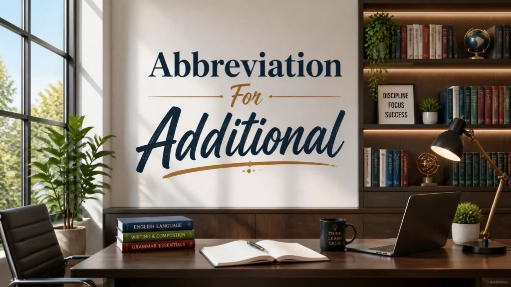 Abbreviation For Additional Abbreviation For Additional