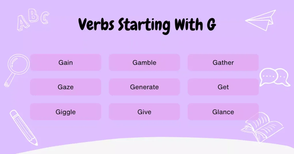 Verbs That Start With G Verbs That Start With G