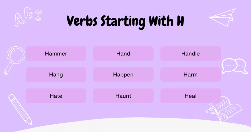 Verbs That Start With H Verbs That Start With H