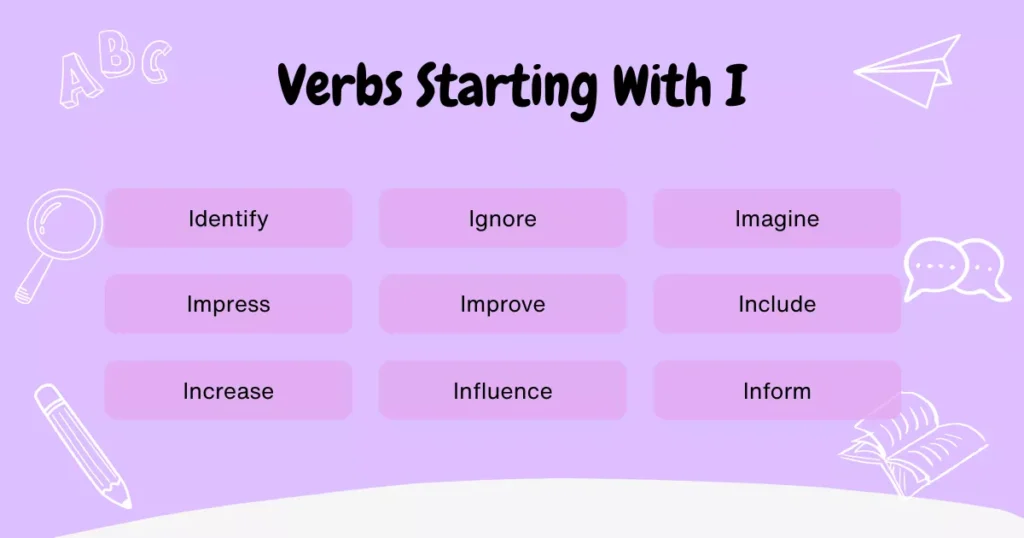 Verbs That Start With I Verbs That Start With I