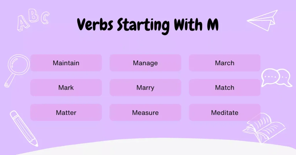Verbs That Start With M Verbs That Start With M
