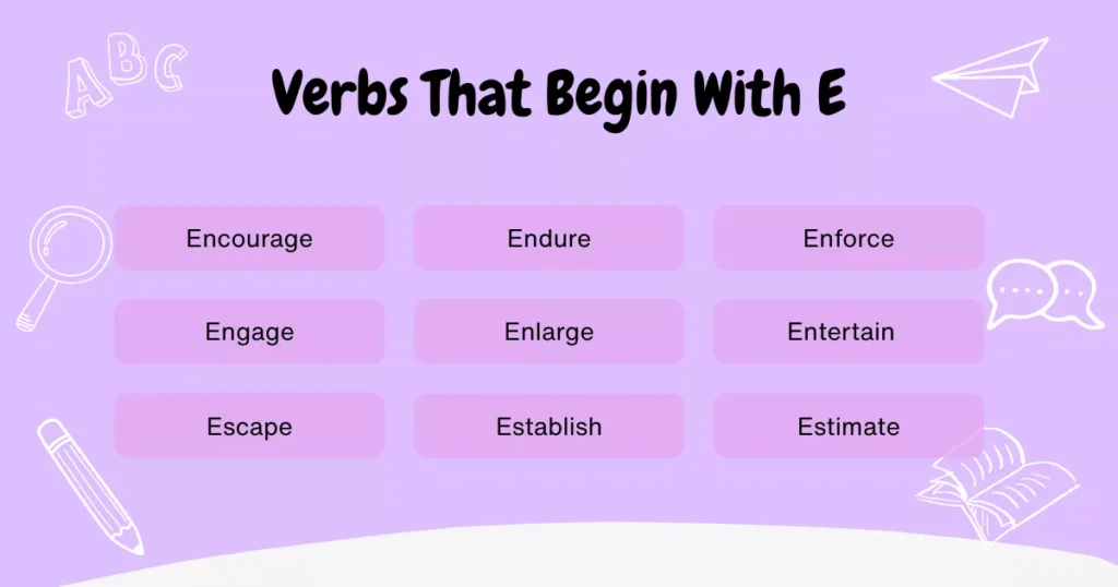 Verbs With E Verbs With E