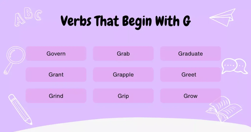 Verbs With G Verbs With G