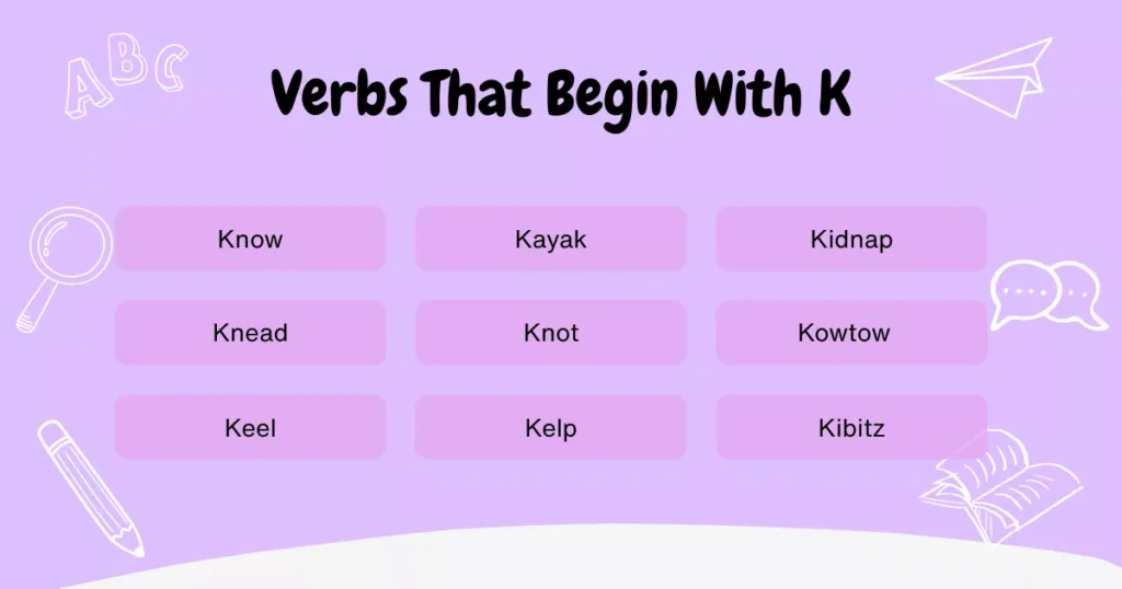 Verbs With K Verbs With K