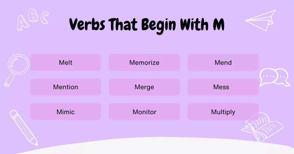 Verbs With M Verbs With M