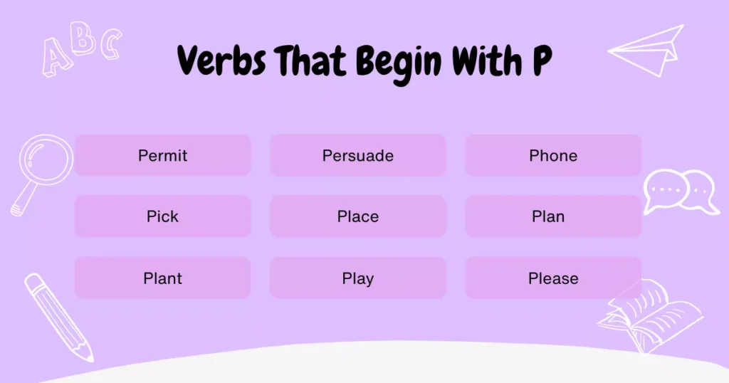Verbs With P Verbs With P