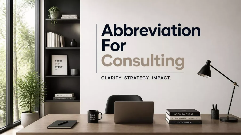 How To Abbreviate Consulting