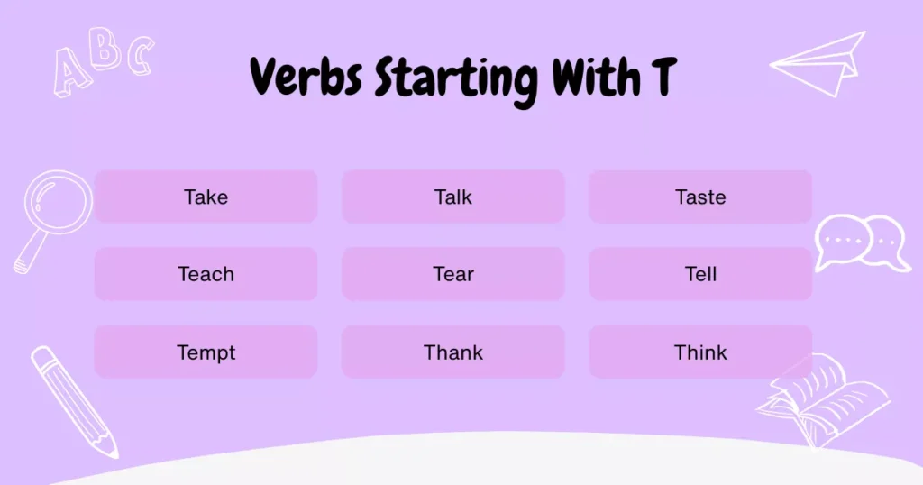 Verbs That Start With T Verbs That Start With T
