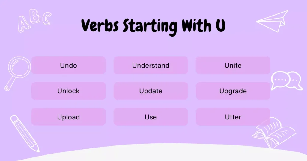 Verbs That Start With U