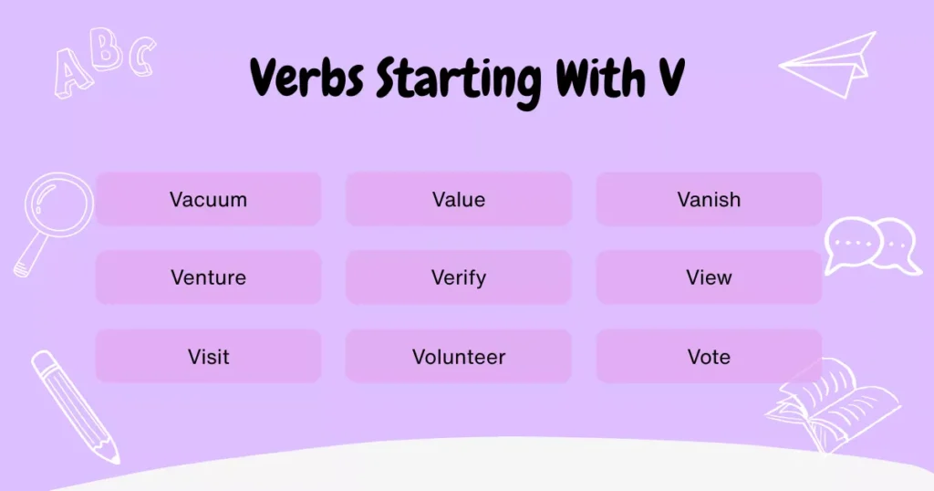 Verbs That Start With V Verbs That Start With V