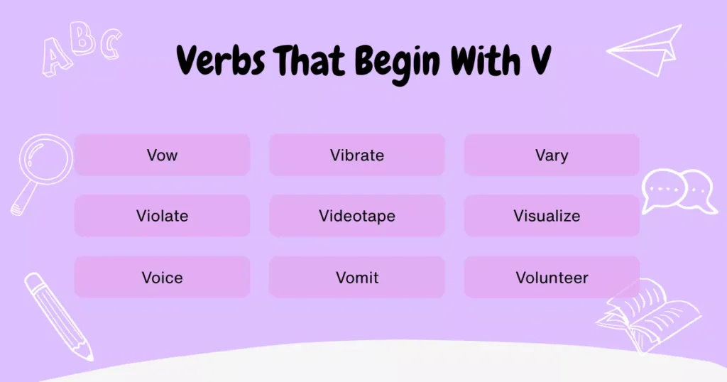 Verbs With V Verbs With V