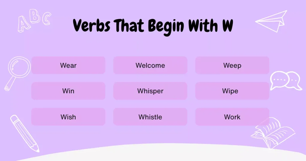 Verbs With W