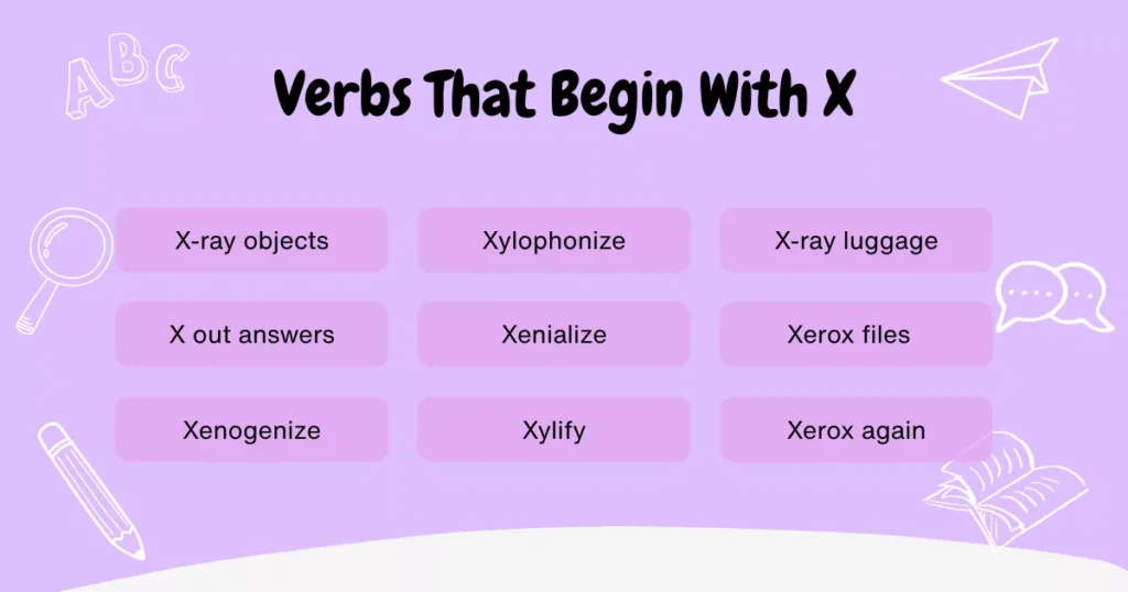 Verbs With X