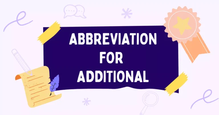 Additional Abbreviation